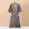 Half Sleeve Kimono Bathrobe Cotton Fashionable Printed Sleepwear Thin Quick Drying Absorbent Home W 6