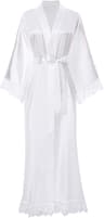 Bridesmaid Bride Robes New Silk Satin Lace Robes Wedding Long Robe Womens Bathrobe 2
