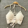 Lace Halter Neck Crop Tops Retro Wild Hollow Perspective Tassel Sexy Spaghetti Strap Tank Top Women 9