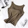 Sexy Womens Vest Tops With Built In Bra Solid Color Padded Slim Fit Tank Tops Casual Neck Vest Shir 4