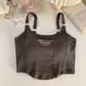 Casual Camis Women Embroid Letter Tank Tops Bra Pad Crop Tops For Women Shoulder Belt Iron Ring Tan 3