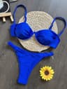 Flower Bikini Set Women Black White V Wire Underwired Mini Swimsuit Sexy Beach Bathing Suit Pleate  1