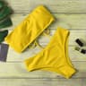 New Bikini High Waist Strapless Sexy Swimwear Women Fashion Swimsuit Padded Bathing Suit Monokin Pu 0