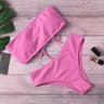 New Bikini High Waist Strapless Sexy Swimwear Women Fashion Swimsuit Padded Bathing Suit Monokin Pu 1