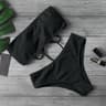 New Bikini High Waist Strapless Sexy Swimwear Women Fashion Swimsuit Padded Bathing Suit Monokin Pu 2