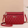 PU Leather Crossbody Bag Quilted Heart Embroidery Large Capacity Zipper Shoulder Purse For Women 3
