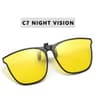 Mens Polarized ClipOn Driving Glasses Night Vision AntiGlare Vintage Square Sunglasses 3