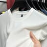 Men Summer Mesh Ice Silk TShirt  2023 New Short Sleeve Round Neck Thin Solid Color Tee Top 1