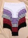 Women Cotton Panties Floral Lace Intimate Underwear Trendy Patchwork Briefs  Soft Underpants 11