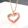 Stainless Steel Living Glass Locket Peach Heart Floating Charm Magnetic Closure Chain Necklace 7