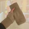 New Mink Fleece Half Finger Gloves For Womens Soft Winter Warmth Luxury Solid Color Plush Knitted G