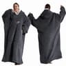 Extra Long Wearable Blankets Winter Flannel Hooded Blanket with Full Sleeves Men Women Cozy Soft Thr