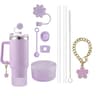 Stanley Cup Accessories Set  3 SpillProof Stoppers Flower Straw Cover Silicone Boot 2 Straws Brush  9