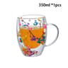 Heat Resistant Double Wall Glass Coffee Cup With Handle Insulated Tea Espresso Milk Mug Elegant Cle