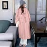 Autumn Winter Women Woolen Coat Elegant Purple Apricot MidLong Jacket Sweet Lady Chic Style Thermal 7