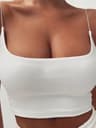 Seamless Bandeau Crop Tank For Women Soft Stretch Summer Cami Top 1