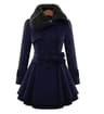 Womens Winter Wool Blend Trench Coat Slim Long Padded Jacket Double Breasted Sherpa Lined Coat Cash 2