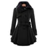 Womens Winter Wool Blend Trench Coat Slim Long Padded Jacket Double Breasted Sherpa Lined Coat Cash 4