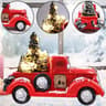 Metal Car With Mini Green Tree Christmas Retro Red Truck Ornaments Box Xmas Table Decoration 7