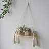 Boho Home Decor Shelves Floating Macrame Wall Shelf Wood Decoration For Living Room 7