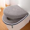Thickened Double Toilet Seat Cushion Set Winter Comfort Zipper Handle Machine Washable Universal Ho 1