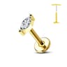 Titanium Flower Threadless Earring Petal Heart Butterfly Push In Labret Stud 5
