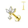 Titanium Flower Threadless Earring Petal Heart Butterfly Push In Labret Stud 14