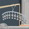 Stainless Steel Sock Drying Rack With Ten Clips Arc Underwear Rack 7