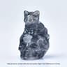 Hand Carved Natural Crystal Skull Cat Figurine Halloween Decor 10