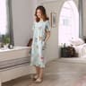 Womens Cartoon Print Nightgown Plus Size Short Sleeve Summer Sleepwear Dress 6