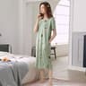Womens Cartoon Print Nightgown Plus Size Short Sleeve Summer Sleepwear Dress 15