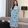 Womens Cartoon Print Nightgown Plus Size Short Sleeve Summer Sleepwear Dress 21
