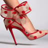 Womens Pointed Toe Stiletto Pumps with Ankle Strap and Bow Detailjpg