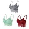 Three Pack Womens Wireless Lace Bralette Set With Padded Cups And Seamless Design 17