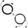 Couple Distance Bracelets Set With Natural Stone Beads And Magnetic Heart Charms 11