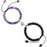 Couple Distance Bracelets Set With Natural Stone Beads And Magnetic Heart Charms 7