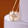Stainless Steel Heart Shaped Clover Pendant Necklace For Women 7