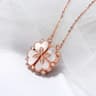 Stainless Steel Heart Shaped Clover Pendant Necklace For Women 14