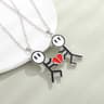 Magnetic Couple Necklace With Stickman Charm And Heart Pendant 7
