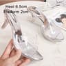 Womens Platform High Heel Sandals With Clear PVC Upper And Buckle Strap 6