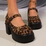 Womens Chunky Platform Mary Jane Pumps With Buckle Strap And High Heels 7
