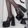 Womens Platform Mary Jane Pumps With Chunky High Heels And Buckle Strap 7