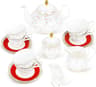Elegant Porcelain Tea Sets For Adults  Floral Tea Cups Set Of 6 With Sugar Bowl  Creamer 7