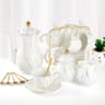 22Piece Porcelain Tea Set For 6  Luxury British Style Tea  Coffee Cups With Golden Trim 7