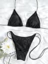 Sexy Triangle Mini Bikini Sets Micro Thongs Swimsuit Women Bikini Bandage Bathing Suit  Beachwear P