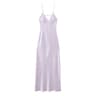 Chic Lady Dresses Women Fashion Solid Satin Pleated Backless Zipper Midi Dress Thin Straps VNeck 6