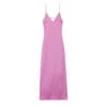 Chic Lady Dresses Women Fashion Solid Satin Pleated Backless Zipper Midi Dress Thin Straps VNeck 10