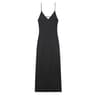 Chic Lady Dresses Women Fashion Solid Satin Pleated Backless Zipper Midi Dress Thin Straps VNeck 12