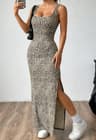 Sexy Midi Dress Woman Summer Dress Spicy Girl Sexy Leopard Print UNeck Camisole Dress Tight Fit Bod 5
