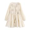 Flower Embroidered Mini Dress Women Tassel Pleated Short Dresses For Woman Summer Beach Womens Dres 5